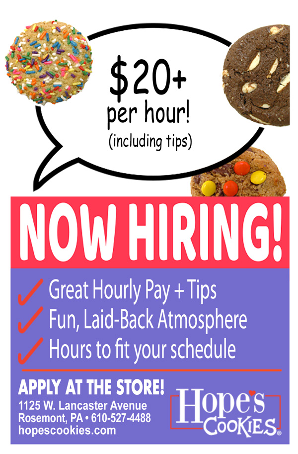 Hope's Cookies is hiring!