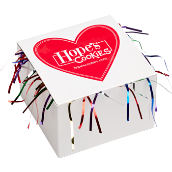 Red Heart Cookie Gift Box with Tinsel