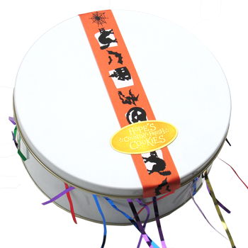 Halloween Ribbon White Tin