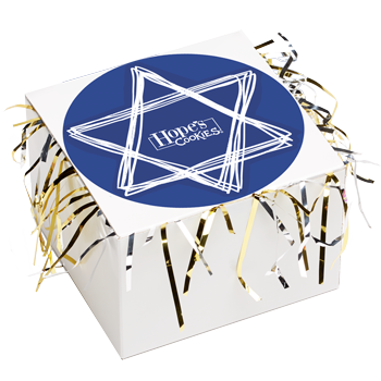 Star of David Cookie Gift Box with Tinsel