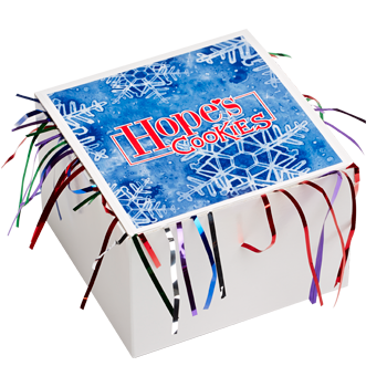 Snowflake Cookie Gift Box with Tinsel